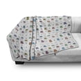 thumbnail image 3 of Owl Soft Flannel Fleece Blanket, Owl Motif with Spiral Circles and Big Eyes Night Animal Nursery Baby Playroom Concept, Cozy Plush for Indoor and Outdoor Use, 70" x 90", Multicolor, by Ambesonne, 3 of 6