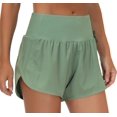 thumbnail image 2 of Women's High Waist Running Shorts Quick-Drying Sports Exercise Shorts with Mesh Lined Zipper Pockets, 2 of 5