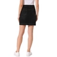thumbnail image 3 of INSPIRE CHIC Denim Skirt for Women's Casual High Waisted Jean Skirt with Pockets XL Black, 3 of 6