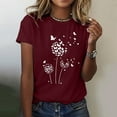 thumbnail image 2 of 2025 Chemise à Motif Imprimé Pissenlit pour Femmes Chemises pour Femmes Col Rond Manche Courte Chemise T-Shirt pour Femmes, 2 of 4