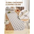 thumbnail image 4 of GHSDFBB Burlap Linen Table Runner Boho Style, Handmade Rustic Cream Check Table Runner Decorative for Home Dining,Coffee,Tea,Kitchen,13*90 Inches Long, 4 of 6