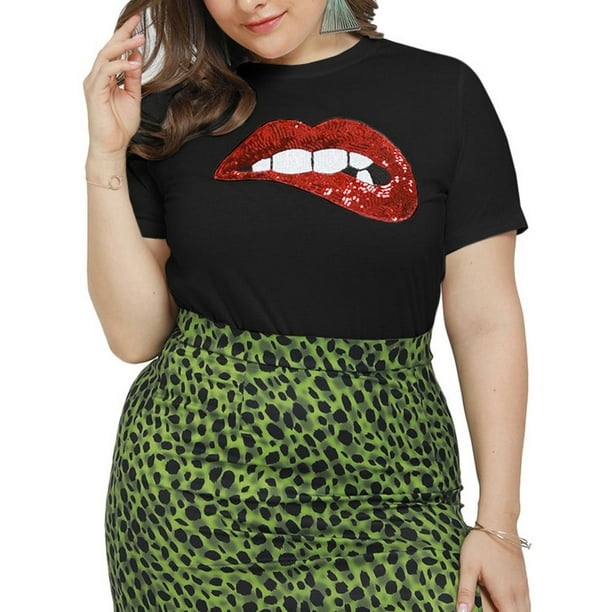 sequin lips top
