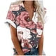 thumbnail image 2 of Fiudx Ofertas y Liquidaciones Camisa con Botones y Cuello Estampado Informal Regular de Manga Corta para Mujer, 2 of 5