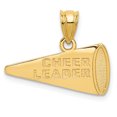 thumbnail image 1 of 14K Yellow Gold Solid Polished Cheerleader Megaphone Pendant, 1 of 2