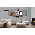 thumbnail image 2 of Tiptophomedecor Stretched Canvas Street Art - Banksy: Mario Mushroom Cop 5 Piece - Stretched & Framed Ready To Hang Art, 2 of 4