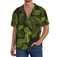 thumbnail image 3 of Gaeub Tropical Palm Leaves Fern Leaf Men's Lapel Short Sleeve Shirt, Relaxed Fit Shirt, Soft and Breathable for Outdoors Party Travel - Large, 3 of 7