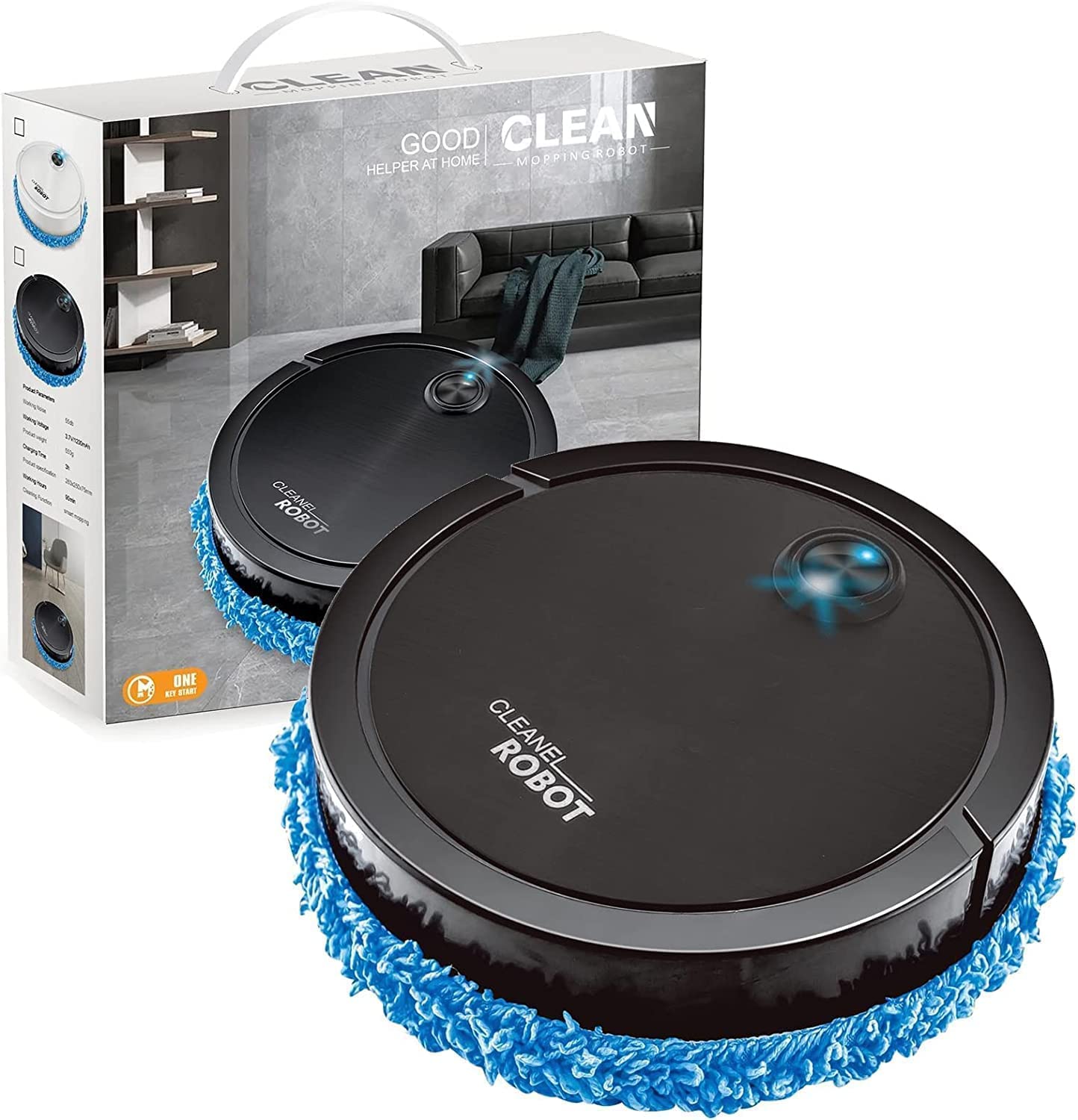 Smart Mopping Robot, Wet Dry Mopping Vacuum Cleaner, Intelligent Sensing Barrier Will Bypass