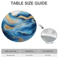 thumbnail image 6 of Blue Marble Gold Wave Pattern Round Fitted Tablecloth with Elastic Edge,Dining Table Cover Waterproof,Outdoor Round Tablecloth for Camping,Dining,Indoor and Outdoor, 6 of 7