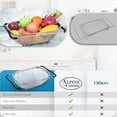 thumbnail image 7 of Alpine Cuisine Stainless Steel Over the Sink Colander Strainer 14x9.5 In with Expandable Handle Food Preparation | Space-Saving Kitchen Tools for Pasta Vegetables Fruits Cooking | Easy to Clean & Use, 7 of 7