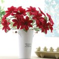 thumbnail image 3 of 3PCS Christmas Artificial Flower Poinsettia Fake Flower Branch for Home Decor, 3 of 10