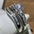 thumbnail image 4 of Sparkle Jewels 2.75Ct Round-Cut CZ Solitaire Bridal Set Wedding Ring White Gold Finish, 4 of 6