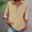 Blouse-Khaki, variant on Gamivast Linen Shirts for Women Dressy Casual Roll 3/4 Sleeve Tops V Neck Loose Casual Blouses Comfy Solid Tunic Tees Summer Beach outfits