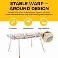 thumbnail image 4 of Grey Easter Table Cloths for 8 Foot Rectangle Tables, Spring Watercolor Tulip Flower Plant Wood Grain Patio Waterproof Elastic Fitted Tablecloths, Washable Rectangular Table Cover for Camping, 4 of 8