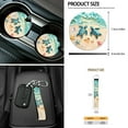 thumbnail image 7 of Yuyamidu Sea Turtle Front Car Seat Cover with Armrest Pad Steering Wheel Cover Seat Belt Pads Beach Trash Bin Starfish Air Vent Bag Coasters Rearview Mirror Cover Keyring Car Accessories Set of 12, 7 of 7