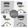 thumbnail image 7 of Home Office Chair, Upholstered Task Chair with Woven Open Back, 360° Swivel Desk Chair with Wheels, Adjustable Vanity Chair, Computer Chair for Office, Studio (Grey), 7 of 7