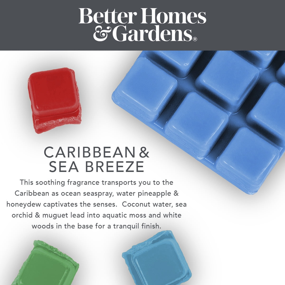 Caribbean Sea Breeze Scented Wax Melts, Better Homes & Gardens, 5 oz (Value Size)