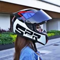 thumbnail image 2 of Casco de motocicleta completamente cubierto Casco integral para motocicleta scooter Cuatro estaciones Otoño e invierno Antivaho Gris Hombres y mujeres, 2 of 5