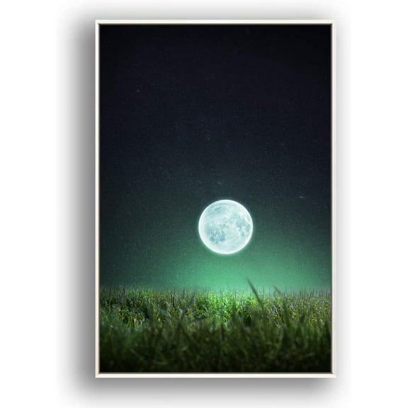 IDEA4WALL Framed Canvas Wall Art for Living Room, Bedroom Moon with Bright Canvas Prints for Modern Home Decoration Ready to Hang