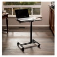 thumbnail image 2 of 30" Height Adjustable Mobile Laptop Desk with Tilting Top - Rolling Standing Desk - Portable Workstation for Office, Classroom, Home - Movable Four Wheels - Adjusts 29" to 40" Tall-Black, 2 of 9
