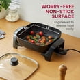 thumbnail image 3 of EG6201 Extra Deep 12"x12"x3.2" (7.5Qt.) Scratch Resistant Dishwasher Safe, Non-stick Electric Skillet with Glass Vented Lid, Adjustable Temperature, Black, 3 of 8