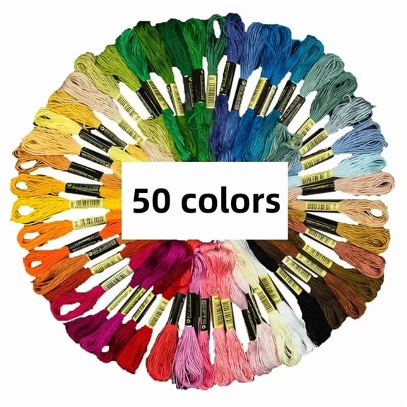 50 Anchor Similar Cross Stitch Cotton Embroidery Thread Floss Kit Sewing Skeins Craft Spiraea Sewing Accessories
