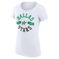 thumbnail image 2 of Women's G-III 4Her by Carl Banks White Dallas Stars Super-Slim Fit Lightweight City Graphic Sport Crewneck T-Shirt, 2 of 3