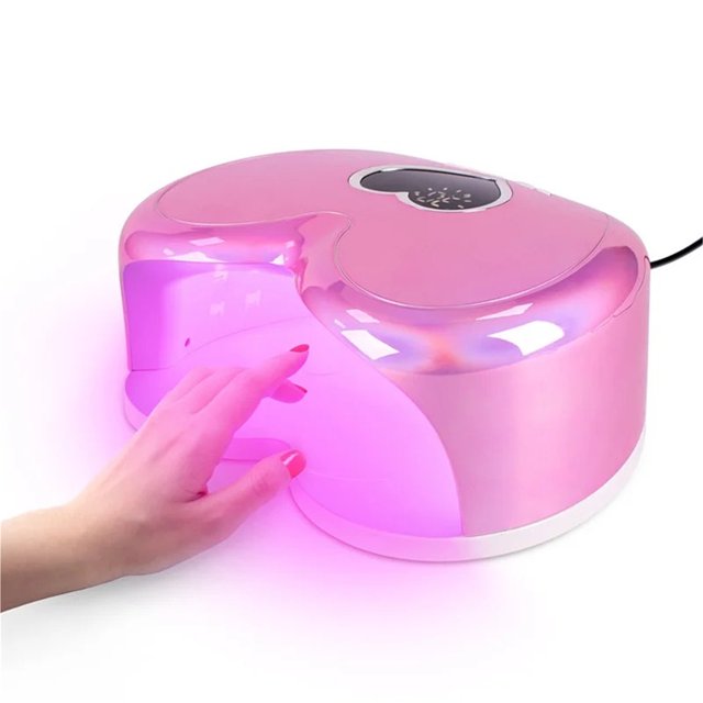 Cute Heart Shape Fast Drying Manicure Pedicure Machine Light Weight 96W Cure UV LED Nail Lamp ,High Power
