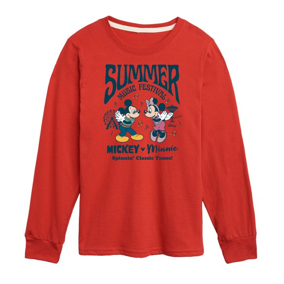 Disney - Mickey & Friends - Mickey & Minnie - Summer Music Festival - Spinning Classic Tunes - Toddler And Youth Long Sleeve Graphic T-Shirt