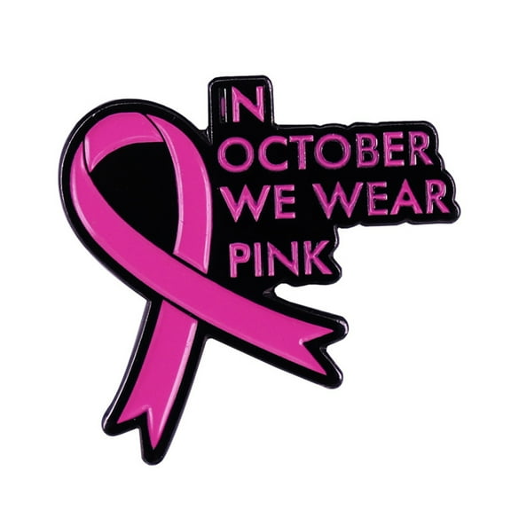 In October We Wear Brooch Awareness Brooch Hope Ribbon Badge for Charity Public and Social Event