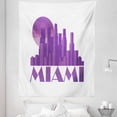 thumbnail image 1 of Vintage Florida Tapestry, Miami Silhouette Shades of Purple Landmark Big City Illustration, Fabric Wall Hanging Decor for Bedroom Living Room Dorm, 5 Sizes, Blue Violet and White, by Ambesonne, 1 of 1