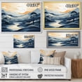 thumbnail image 4 of Designart "Blue Grey Line Art horizon" Abstract Line Floater Framed Canvas Wall Art, 4 of 7