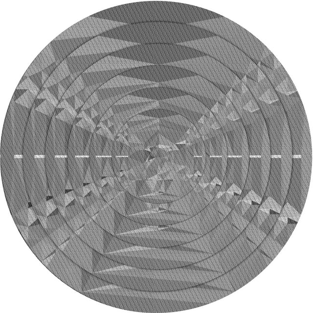 Ahgly Company Tapis Rond Lavable en Machine Intérieur Transitionnel Gris Foncé, 4 Pieds Rond