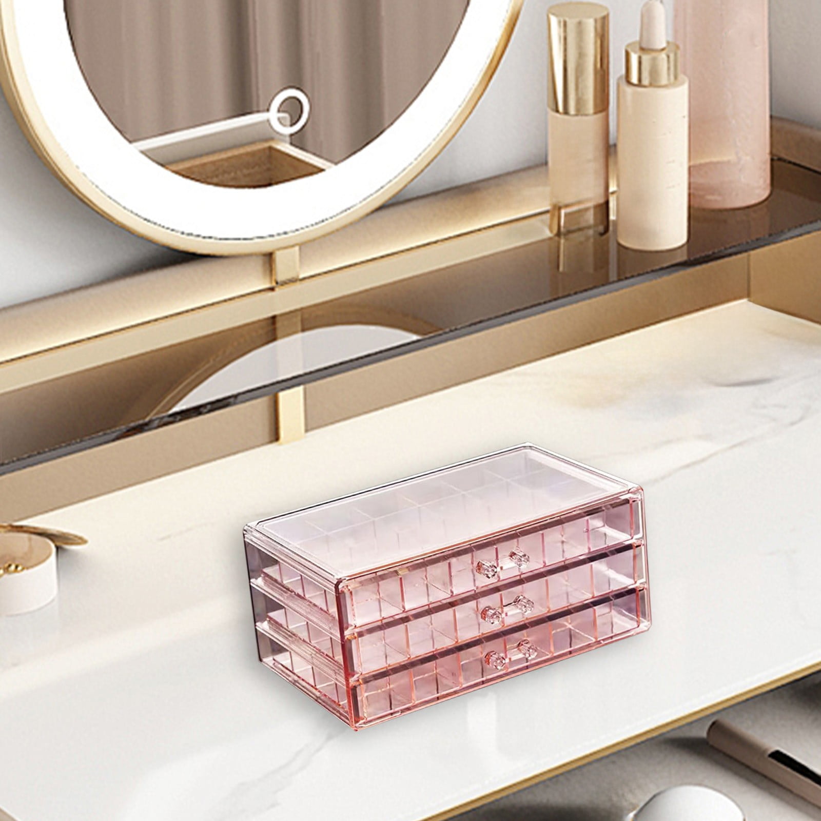 Jewelry Organizers and Storage QTOCIO Jewellery Storage Box Transparent Multi-layer Large Capacity Ring Earring Necklace Bracelet Home Drawer Jewellery Box