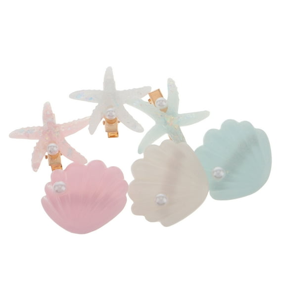 GAXIRE 6-Piece Mermaid Shell Hair Clips Set - Charming Decorative Accessories for Trendy and Stylish Hairstyles
