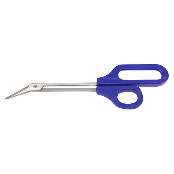Stainless Steel Long Curved Scissors - 45° Angle, Ergonomic, for Toenails/Cuticles/Grooming, Anti-Rust