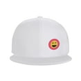 thumbnail image 2 of TEQUAN Flat Brim Hat Snapback Hats, Happy Smile Face Pattern Adjustable Men Baseball Cap (White), 2 of 6