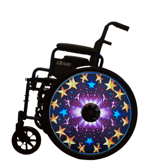 Wheelchair Accessories|  Wheelchair wheel covers,, Enhances Aesthetics, Easy Install/Remove, Lightweight, High Quality | Perfect Gift, New Matt Finish |Super Star|