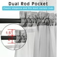 thumbnail image 5 of OVZME 42x14 Grey Sheer Curtains for Small Windows 2 Pack, 14" Short Cafe Valance for Kitchen Bathroom, Soft Voile Rod Pocket Topper Curtains, Each 42Wx14L, 5 of 6