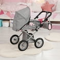 thumbnail image 5 of Bayer Design: City Star Doll Pram - Grey-Pink-Butterfly - 2-In-1 Pushchair & Stroller, Adjustable Handle, Carry Cot & Bag, Dolls Up To 18", Kids 3+, 5 of 8
