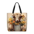 thumbnail image 1 of Fotbe Bucket Flower Cow Bolsa Tote con Estampado para Mujer, Bolsos con Cremallera, Bolsa de Hombro Casual de Gran Capacidad con Bolsillos Internos, 1 of 7