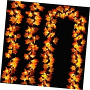 SKYSONIC [Timer & 3 Pack] 30 Feet Fall Garland with 60 Leafed Lights, Realistic Maples Leafed Battery Operated Autumn Decor for Thanksgiving Indoor Use