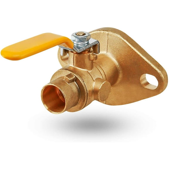 Midline Valve Full Port Ball Valve, with Flange, Water Shutoff, Flow Control in Pipeline, Brass, 1-1/4 in. Sweat Connection