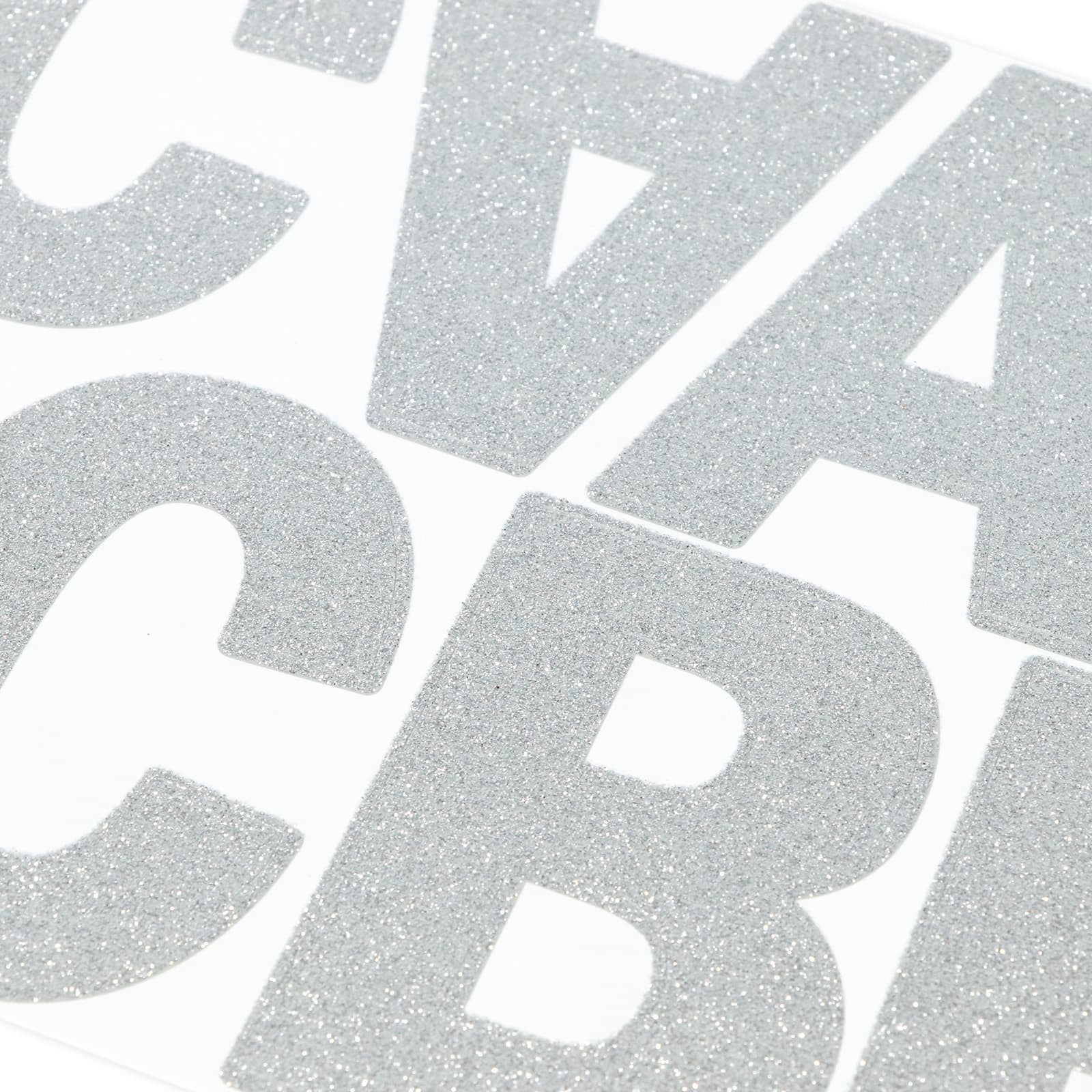 Recollections 3.25" Silver Glitter Alphabet Stickers, 12 Pack