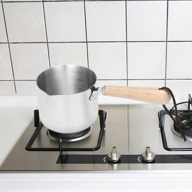 Olla para cocinar gachas, para derretir, calefacción, leche, utensilios de cocina, para leche, olla para sopa para cocina, RV, Mango de madera Macarena Cacerola de leche