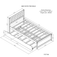 thumbnail image 7 of Miniyam Wood Twin Size Bed with Trundle & Headboard for Kids and Teens, Walnut, 7 of 7