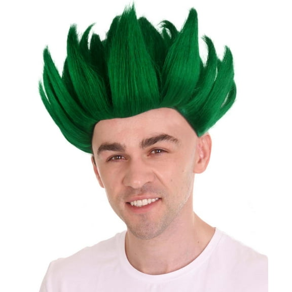 Green Spike Wig | Cosplay Halloween Wig | Premium Breathable Capless Cap