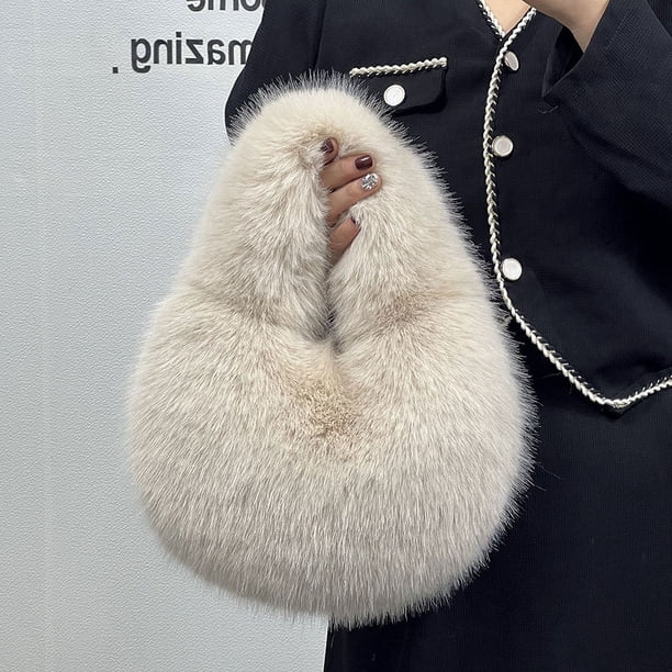 Bolso portátil para mujer, bolso popular de otoño e invierno, bolso de felpa de nicho de alto sentido, bolso de mano