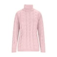thumbnail image 6 of DAFPZW Women's Turtleneck Cable Knit Sweater Long Sleeve Cozy Pullover Sweaters Warm Fall Winter Knitwear, 6 of 8