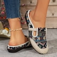 thumbnail image 4 of Rokment Women's Bohemian Ethnic Mules Dress Slides Sandals Beach Summer Vintage Casual Closed Toe Wedge Low Heels Comfortable Walking Half Slippers Clogs for Wide Width Black Size 6, 4 of 6
