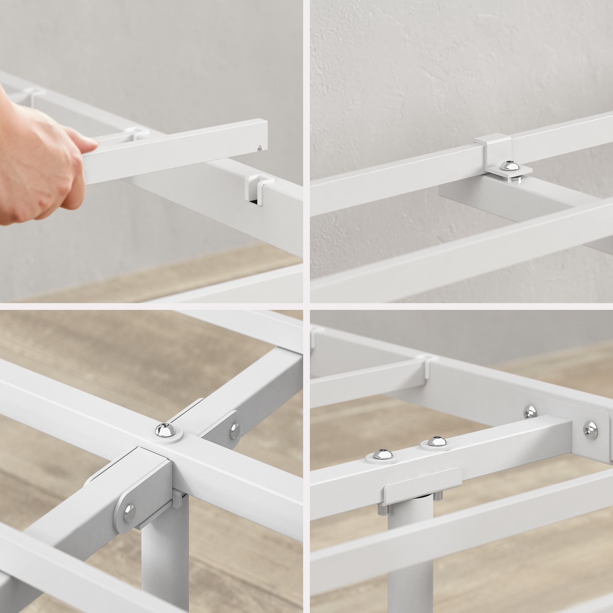 Zinus Florence 42" Metal Platform Bed Frame, White, Full
